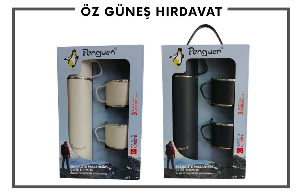 PENGUEN 500 ML 3 BARDAKLI TERMOS*24