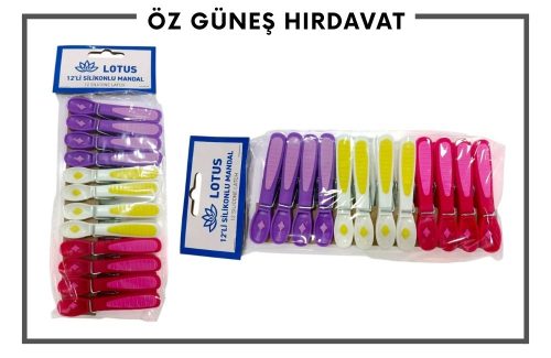LOTUS 12 Lİ SİLİKONLU MANDAL